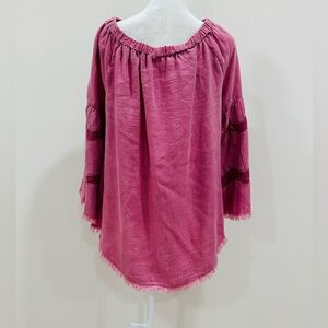 Standard Grace Pink long sleeve blouse‎ with back buttons size M